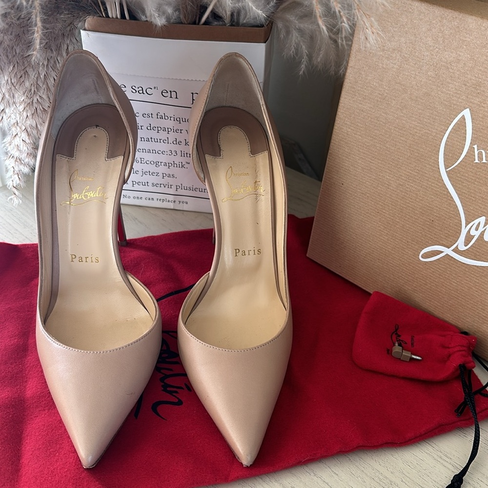 Iriza 100 Nappa Nude Christian Louboutin Paris size 39 - Picture 2 of 7